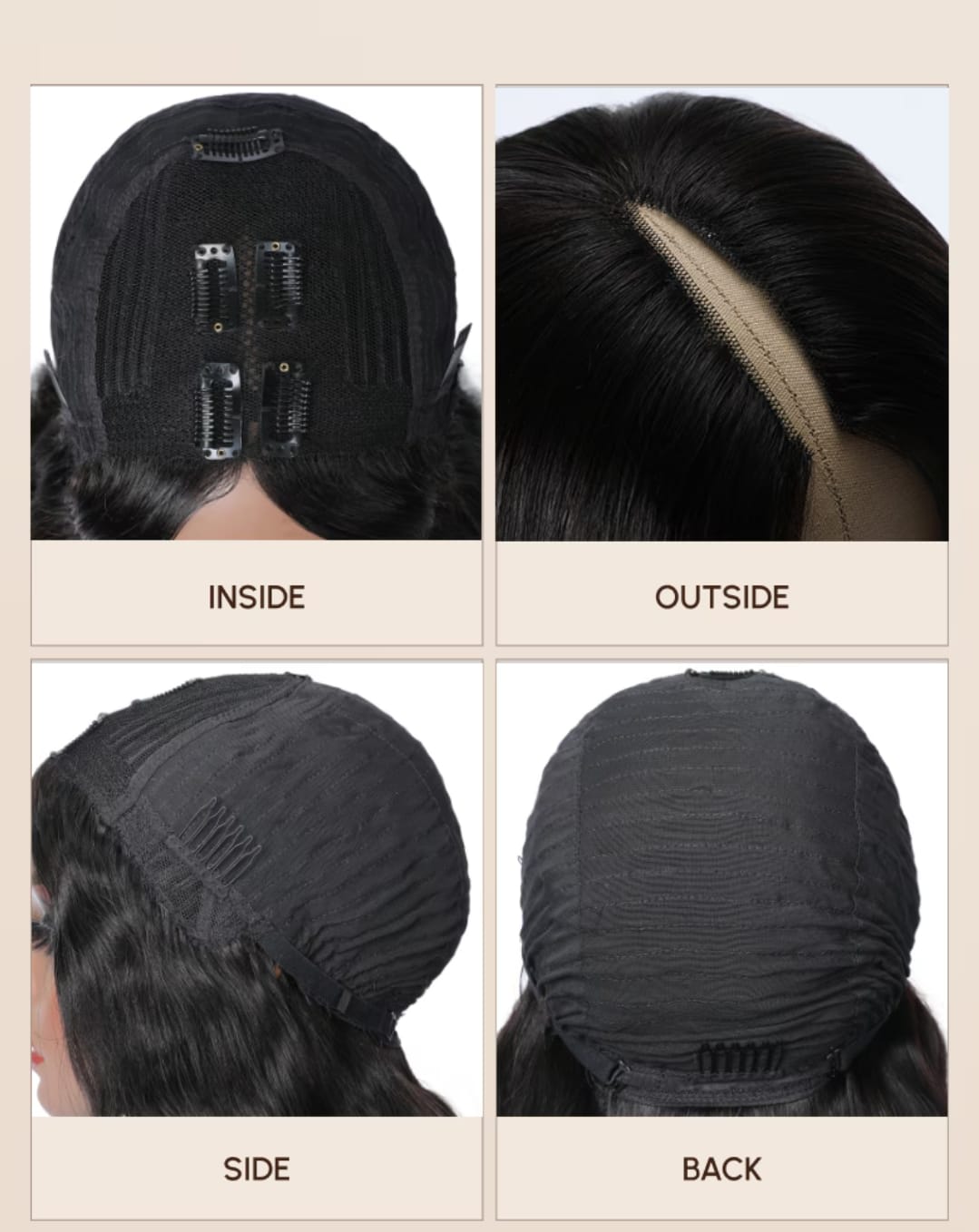 Bigodino U Part Double Drawn Wigs