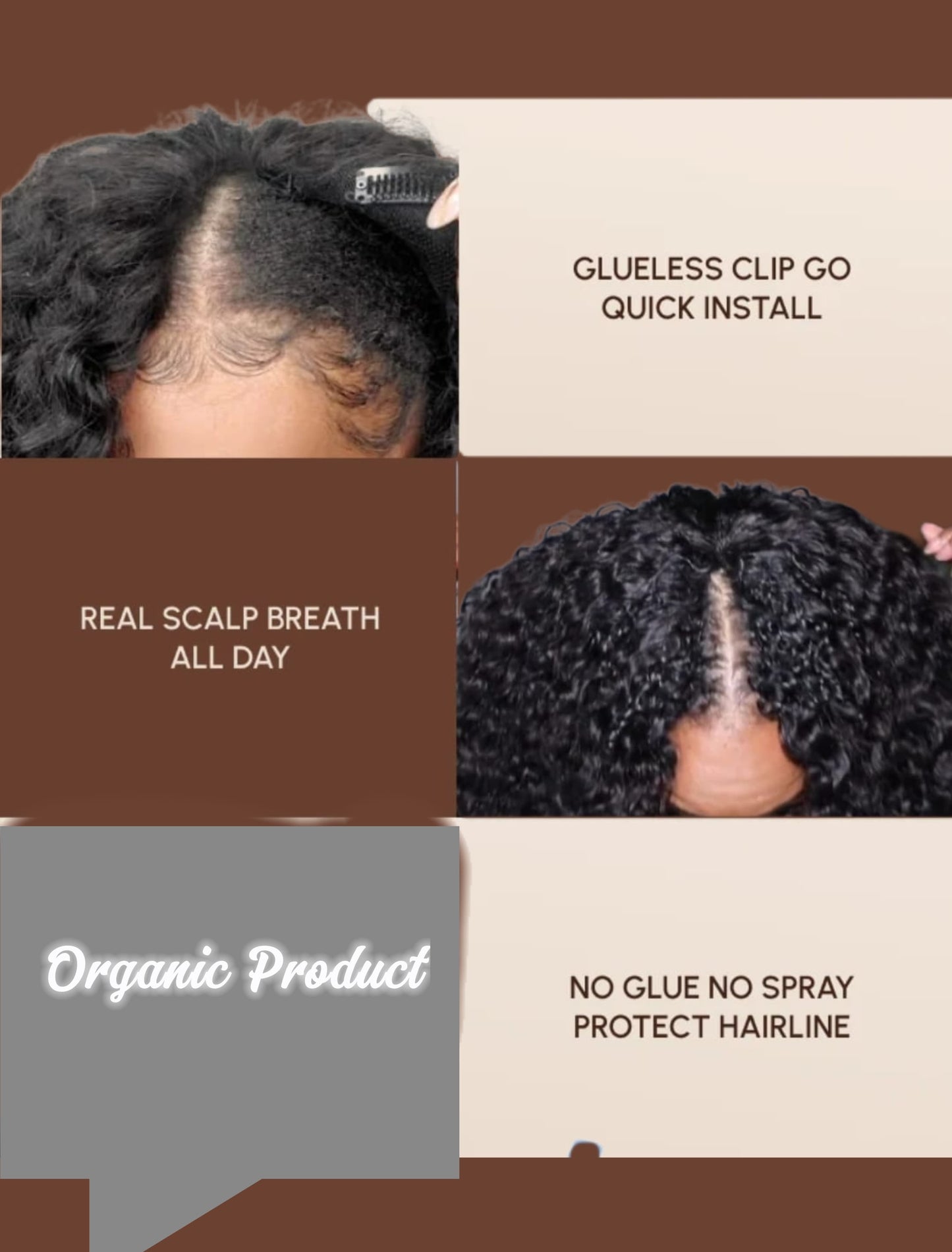 Water Wave U Part Human Hair Normal Thickness